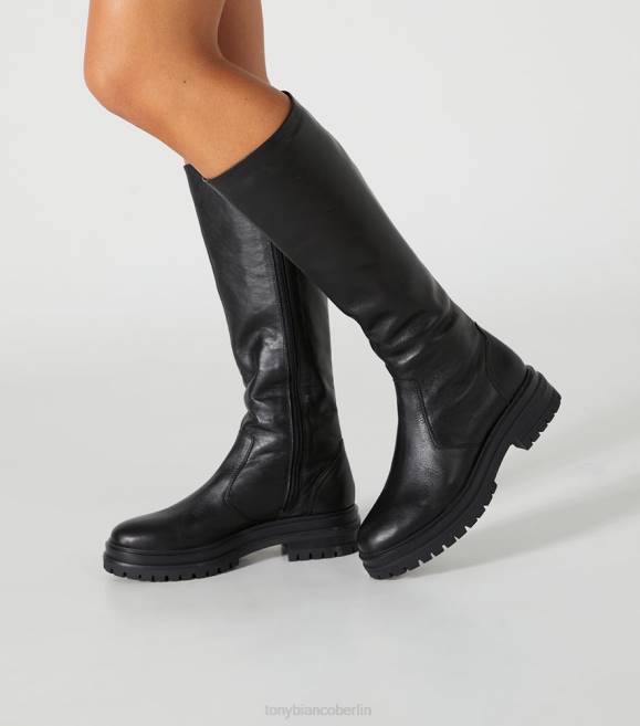kniehohe Stiefel| de Tony Bianco Frauen Wanda-Kalbsstiefel schwarzes Venedig 4624426